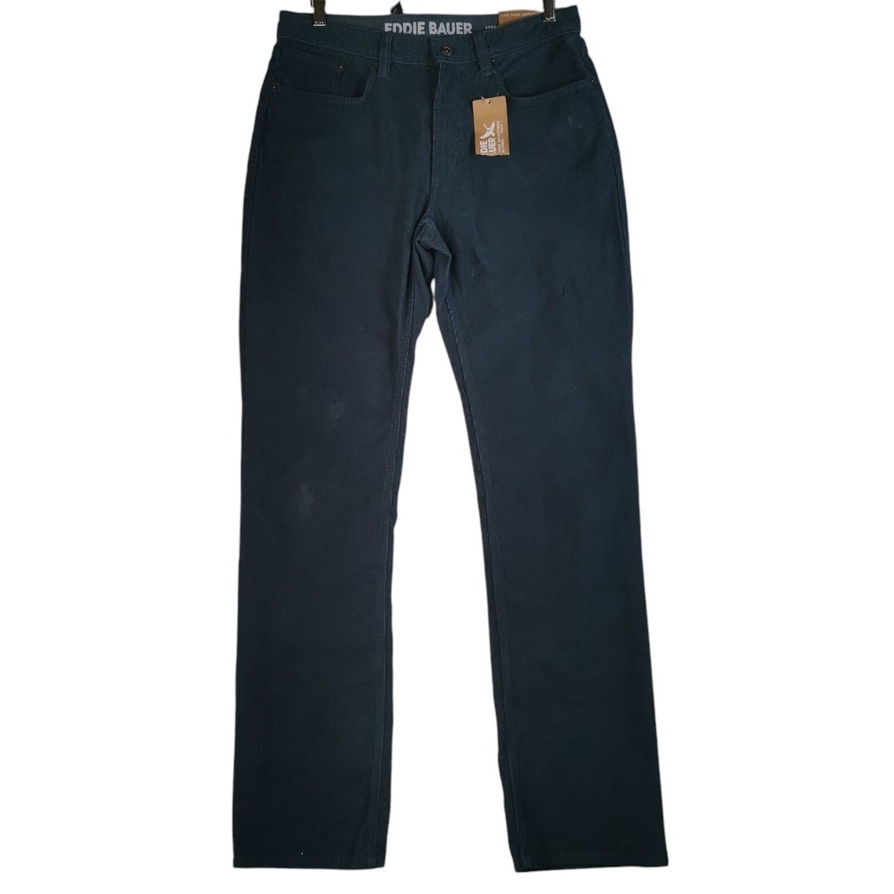 NWT Eddie Bauer Classic Fit Dark Green Corduroy‎ 5-Pocket Pants Size 32/34 NEW